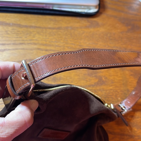 Dooney Bourke suede brown, shoulder bag - Picture 6 of 8